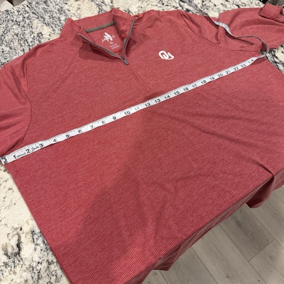JOHNNIE O Oklahoma Sooners Mens Crimson XL Quarter Zip Pullover Red Long Sleeve - Picture 7 of 13